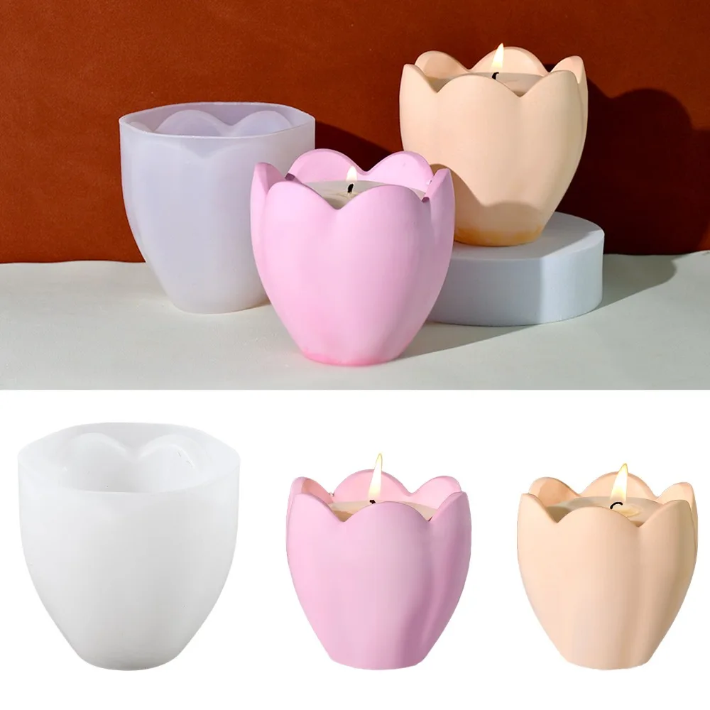 Soap Making Book - Pemegang Lilin Tulip silikon cetakan bunga