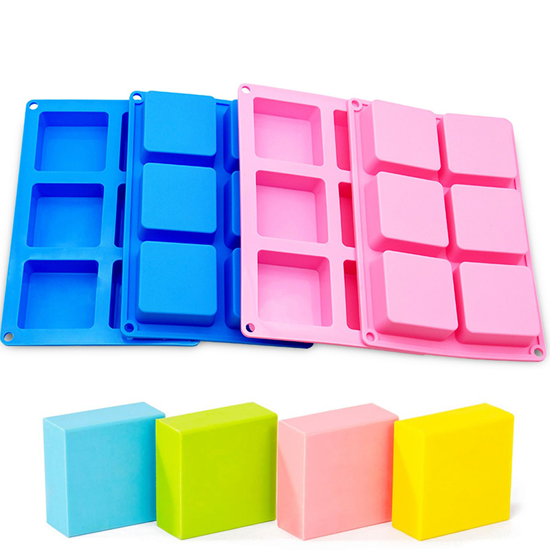 Soap Mold Silicone Loaf - Cetakan sabun persegi 6-rongga panci silikon